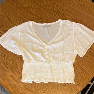 Abercrombie & Fitch Cream Button-Down Blouse